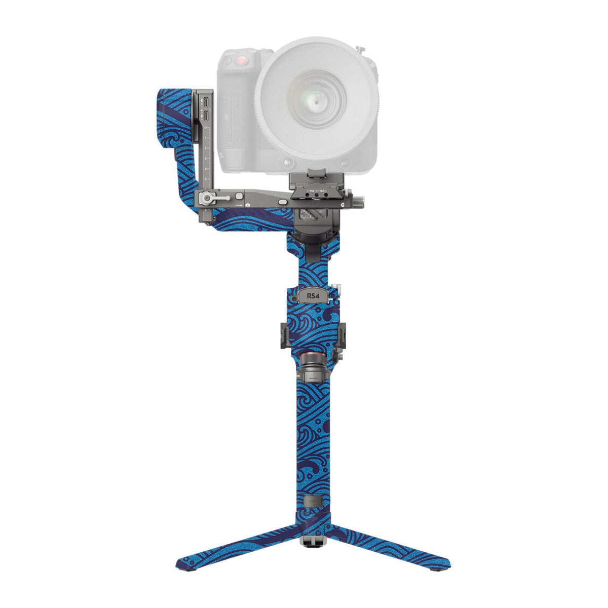 Textured Ocean Wave Blue DJI RS 4 Pro Gimbal Skin