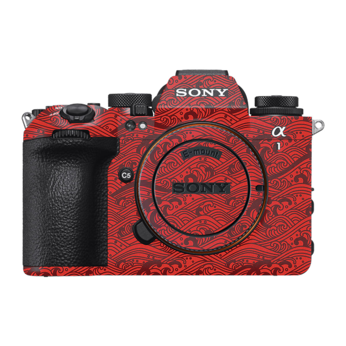 Textured Crimson Wave Sony A1 Mark II Camera Skin
