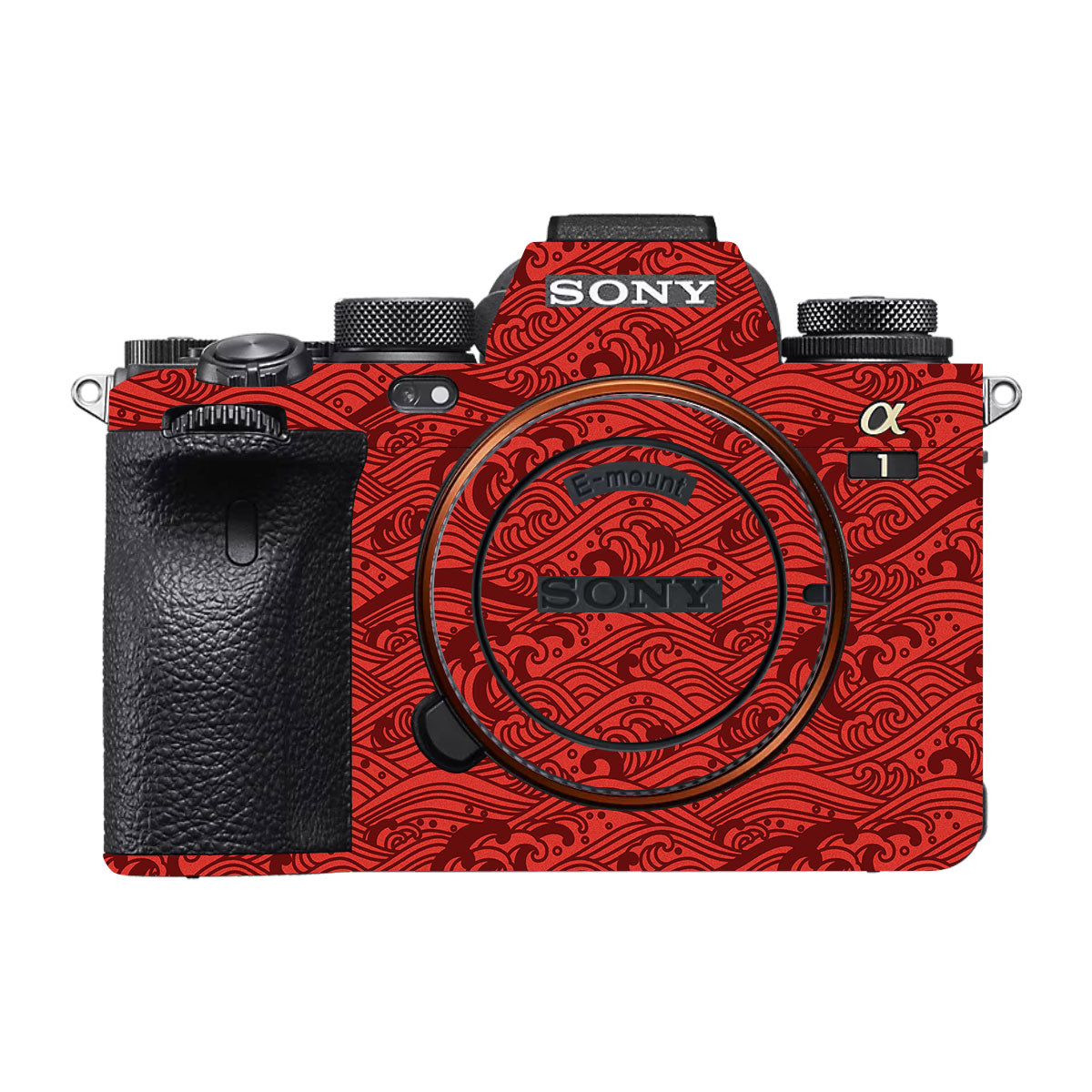 Textured Crimson Wave Sony A1 Camera Skin