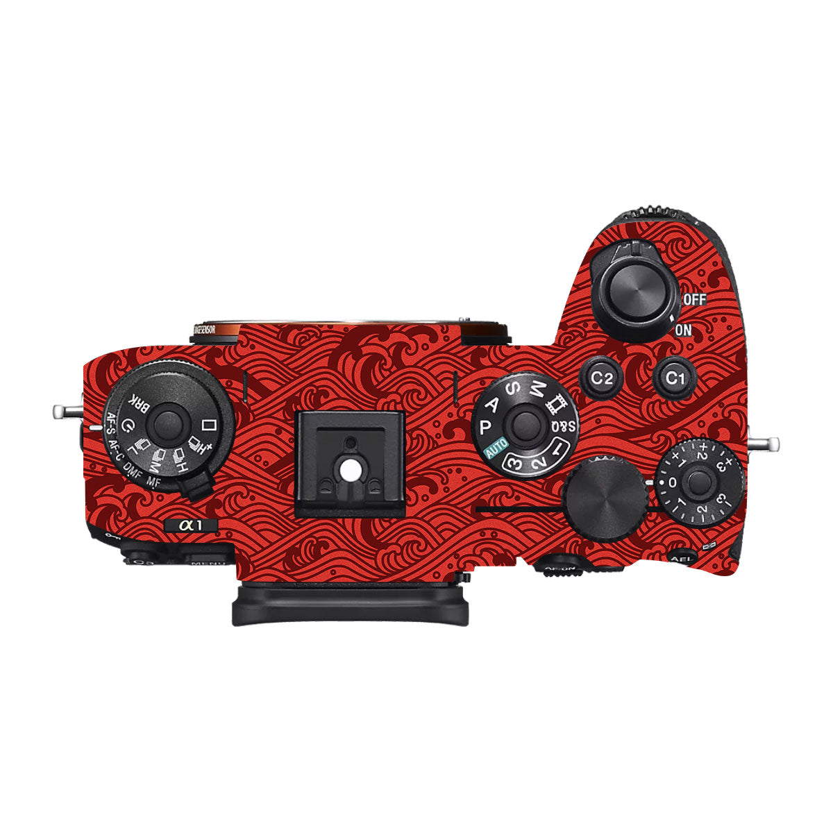 Textured Crimson Wave Sony A1 Camera Skin