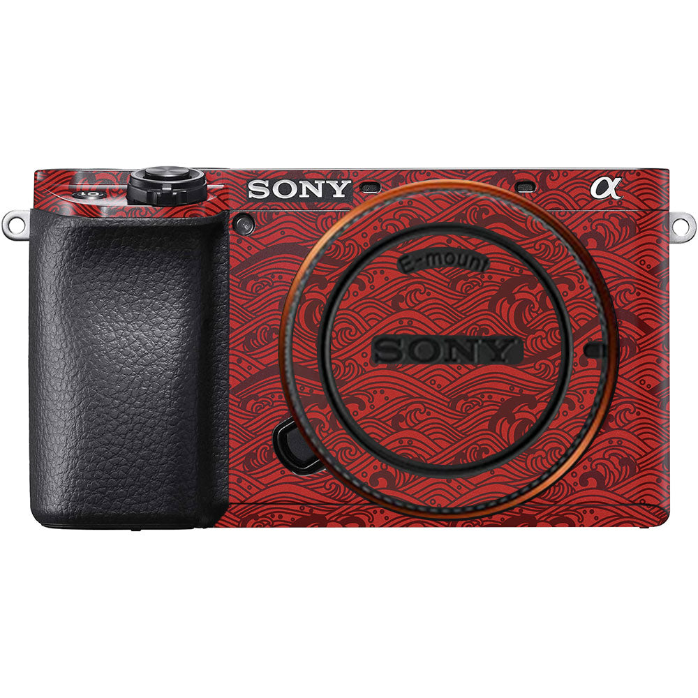 Textured Crimson Wave Sony A6100 Camera Skin