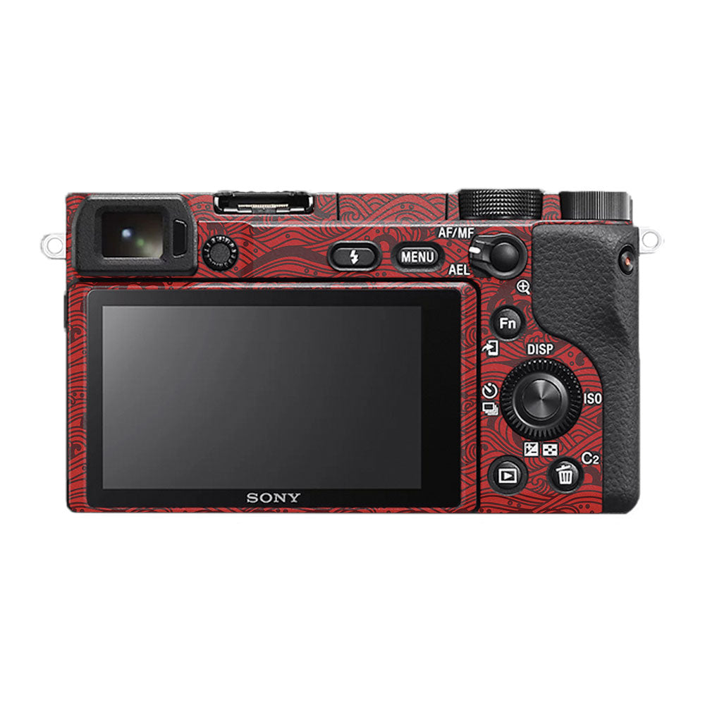 Textured Crimson Wave Sony A6400 Camera Skin