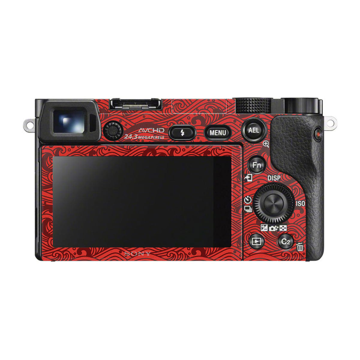 Textured Crimson Wave Sony A6500 Camera Skins