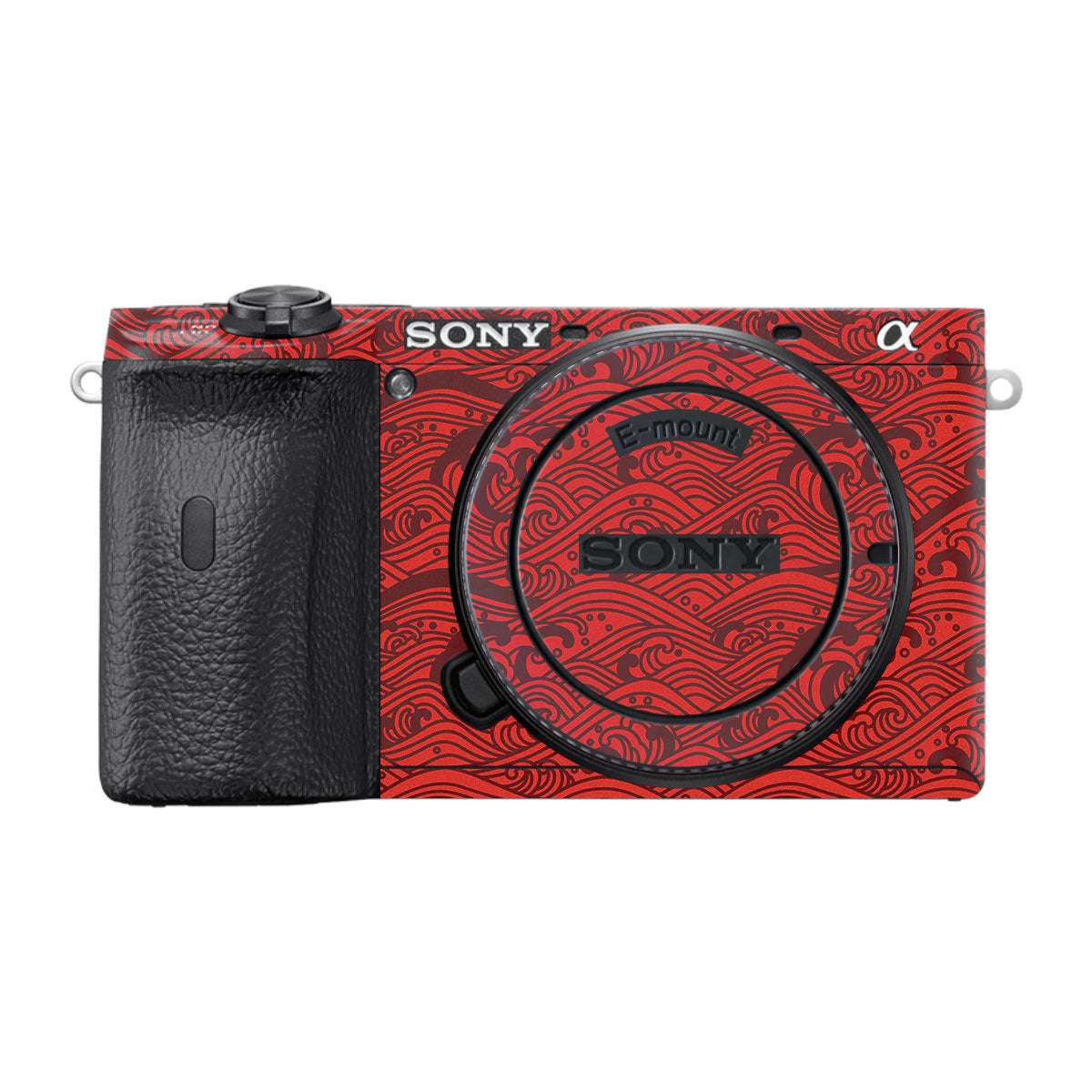 Textured Crimson Wave Sony A6600 Camera Skins