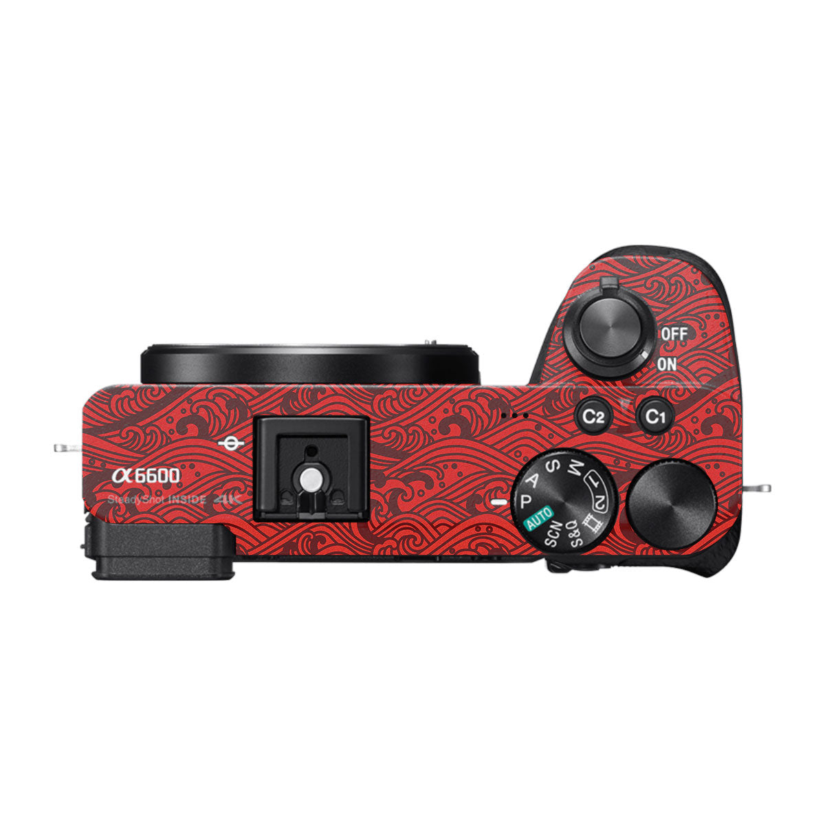 Textured Crimson Wave Sony A6600 Camera Skins