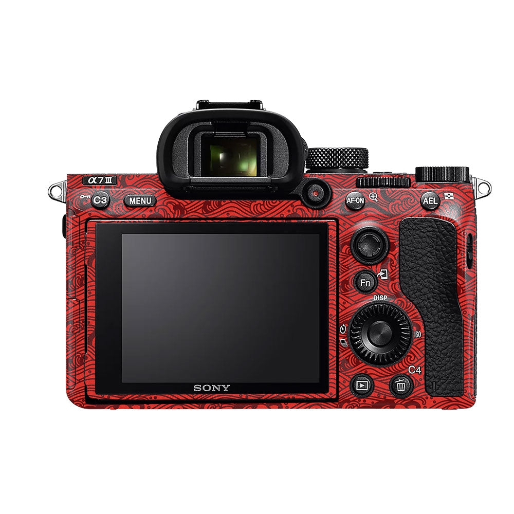 Textured Crimson Wave Sony A7MIII Camera Skin