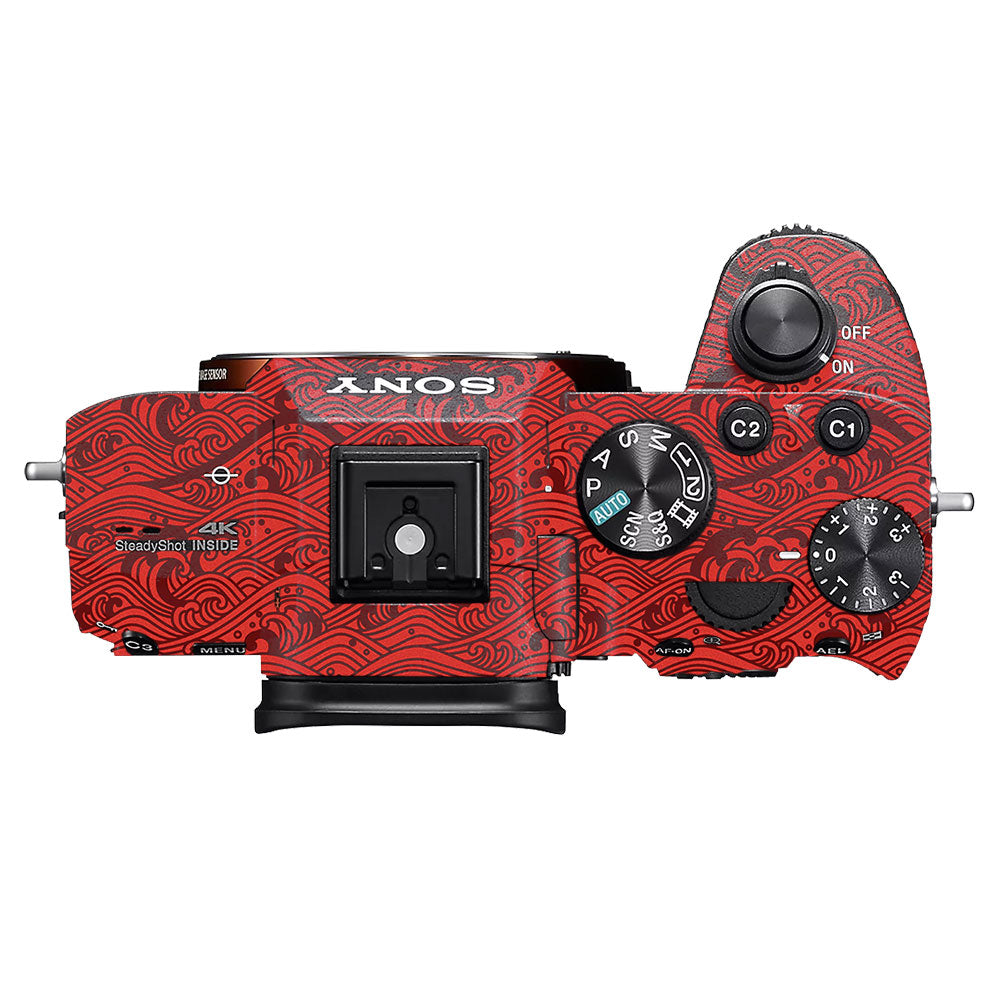 Textured Crimson Wave Sony A7MIII Camera Skin