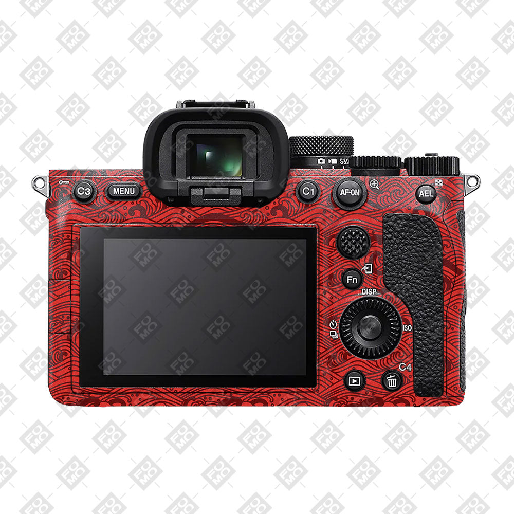 Textured Crimson Wave Sony A7MIV Camera Skin