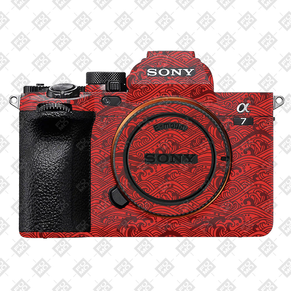 Textured Crimson Wave Sony A7MIV Camera Skin