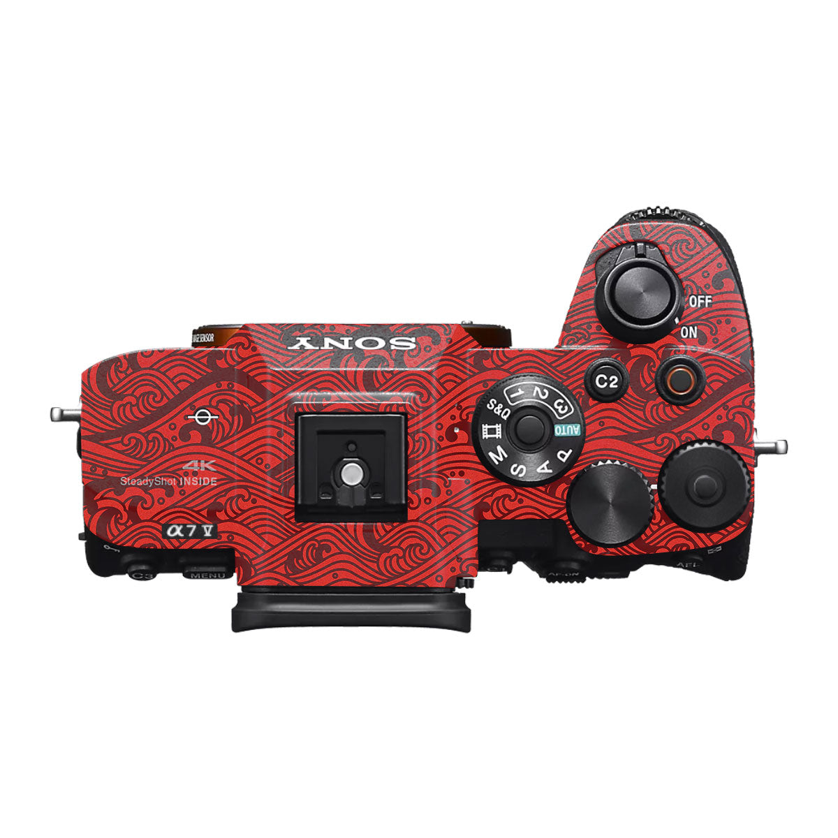 Textured Crimson Wave Sony A7R II Camera Skin