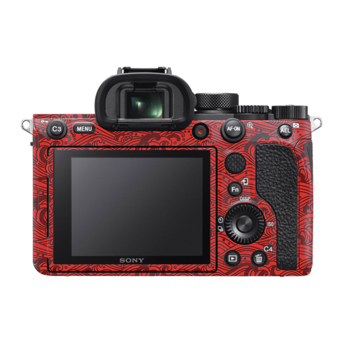 Textured Crimson Wave Sony A7RV Camera Skin