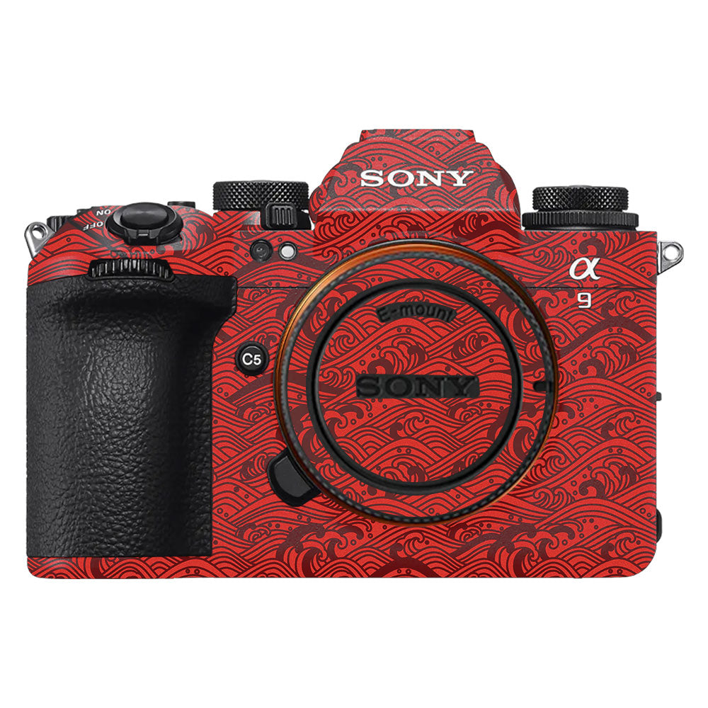 Textured Crimson Wave Sony A9III Camera Skin