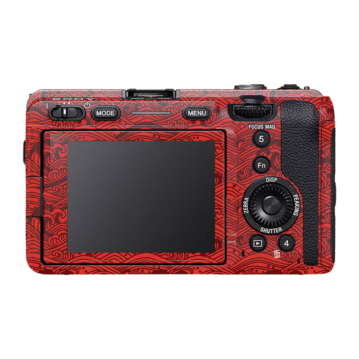 Textured Crimson Wave Sony FX30 Camera Skin