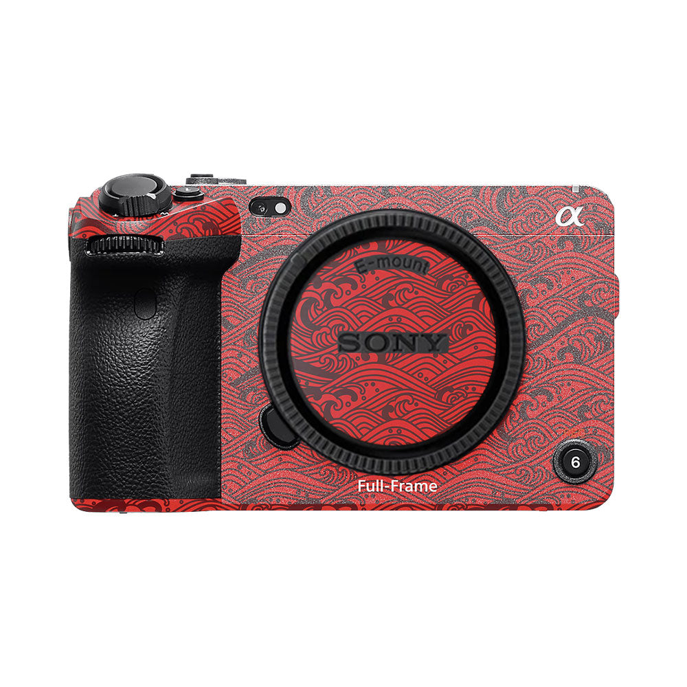 Textured Crimson Wave Sony FX3 Camera Skin