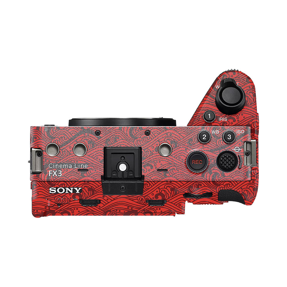 Textured Crimson Wave Sony FX3 Camera Skin