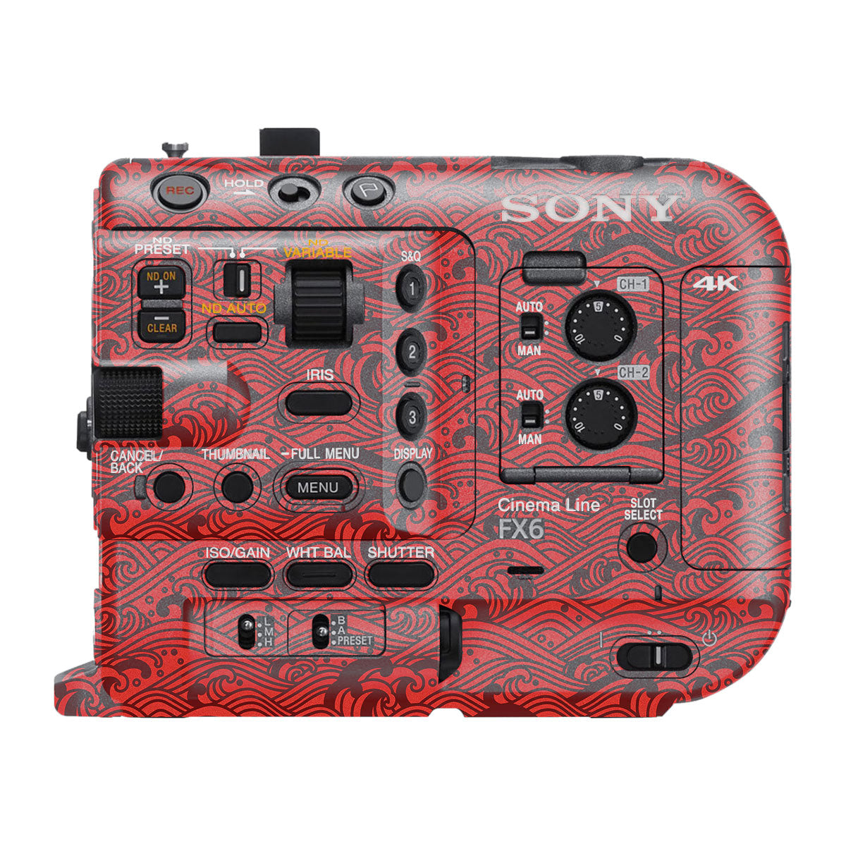 Textured Crimson Wave Sony FX6 Camera Skin