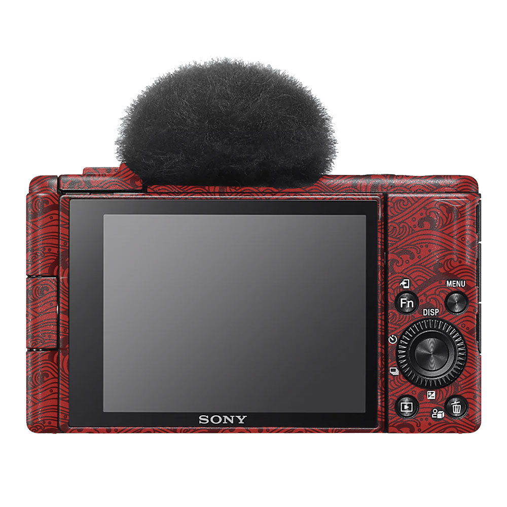 Textured Crimson Wave Sony ZV-1F Camera Skin