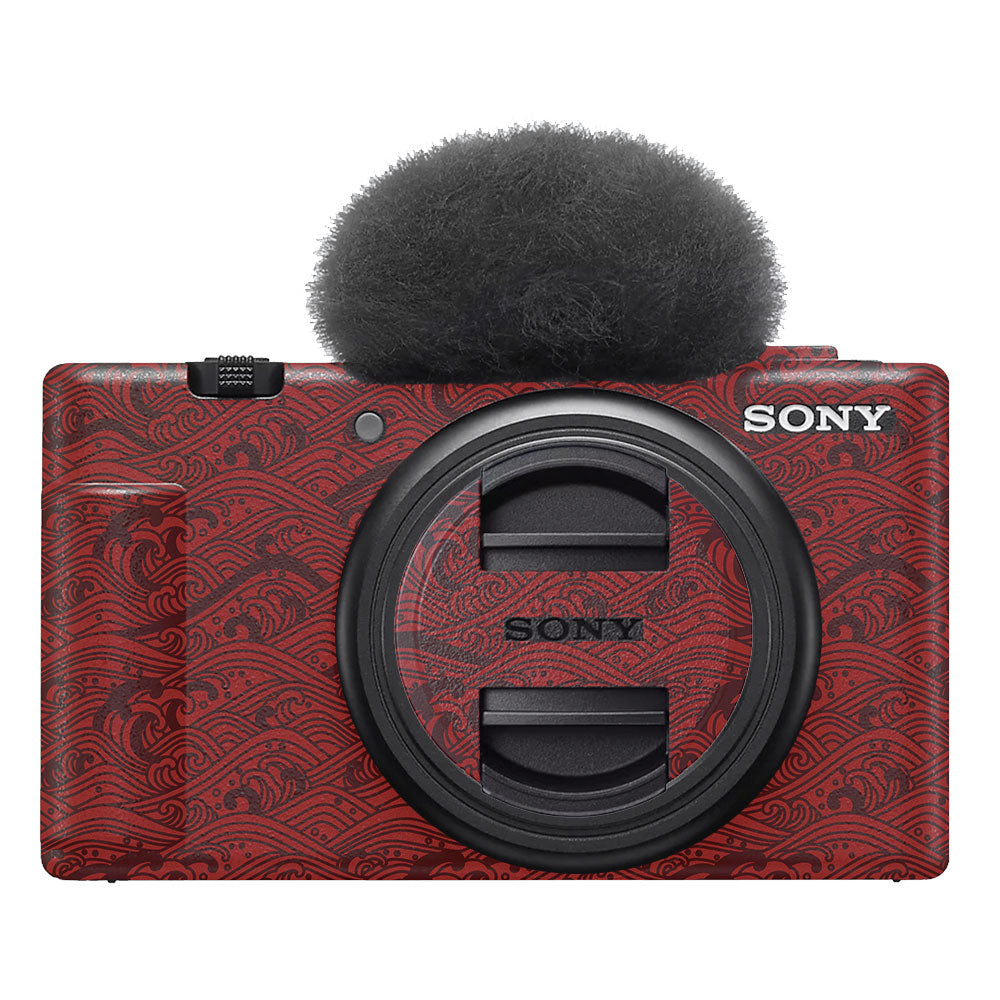 Textured Crimson Wave Sony ZV-1F Camera Skin