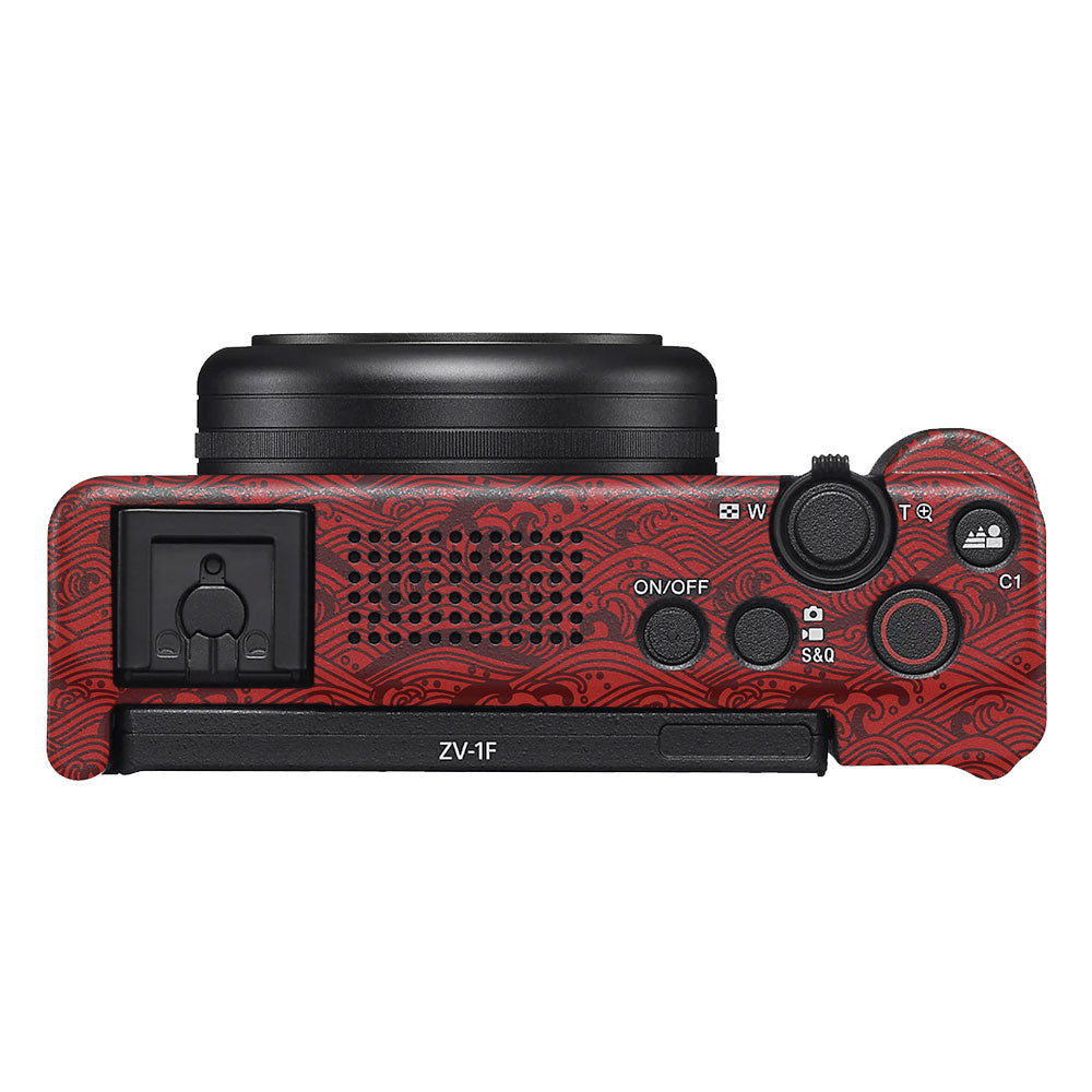 Textured Crimson Wave Sony ZV-1F Camera Skin