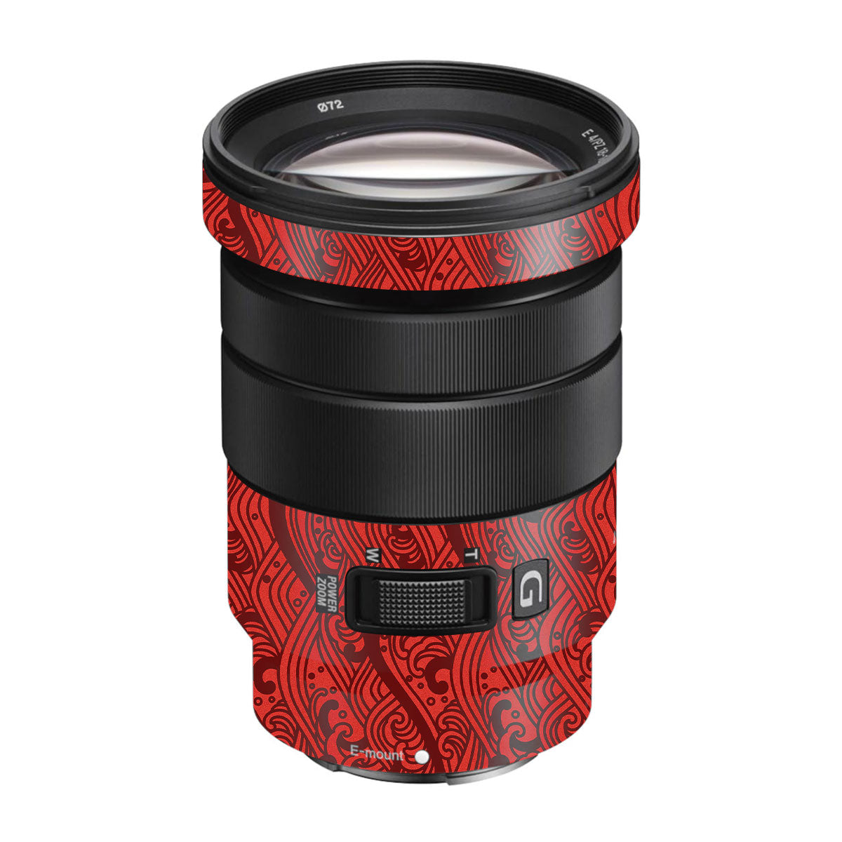 Textured Crimson Wave Sony E 18-105mm F/4 Camera Lens Skin