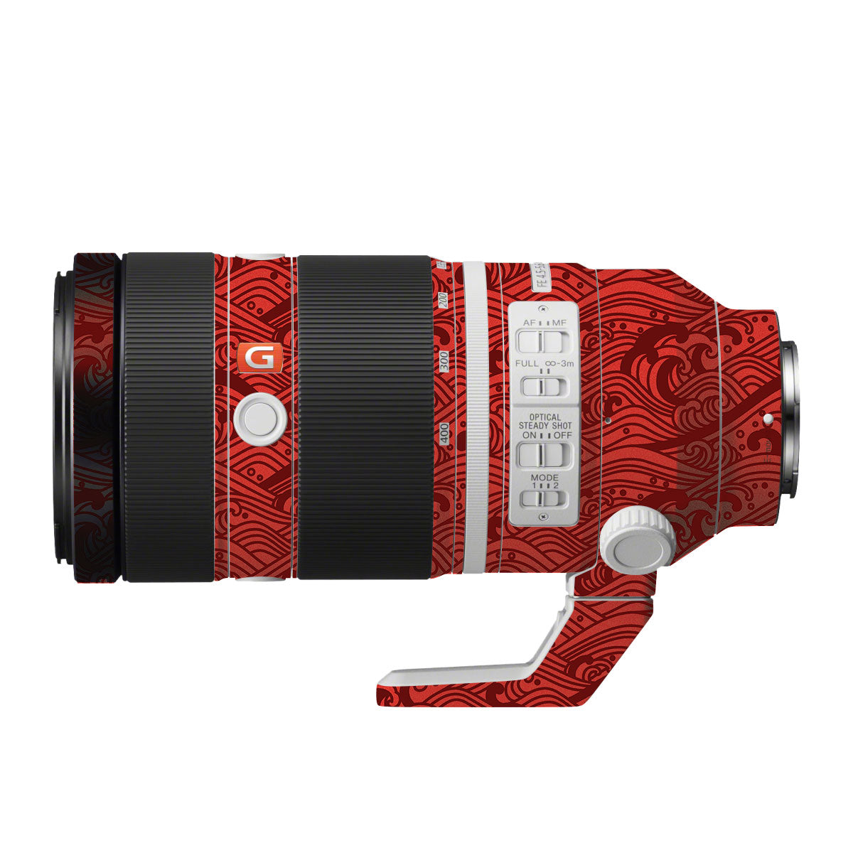 Textured Crimson Wave Sony FE 100-400mm F/4.5-5.6 GM OSS Camera Lens Skin