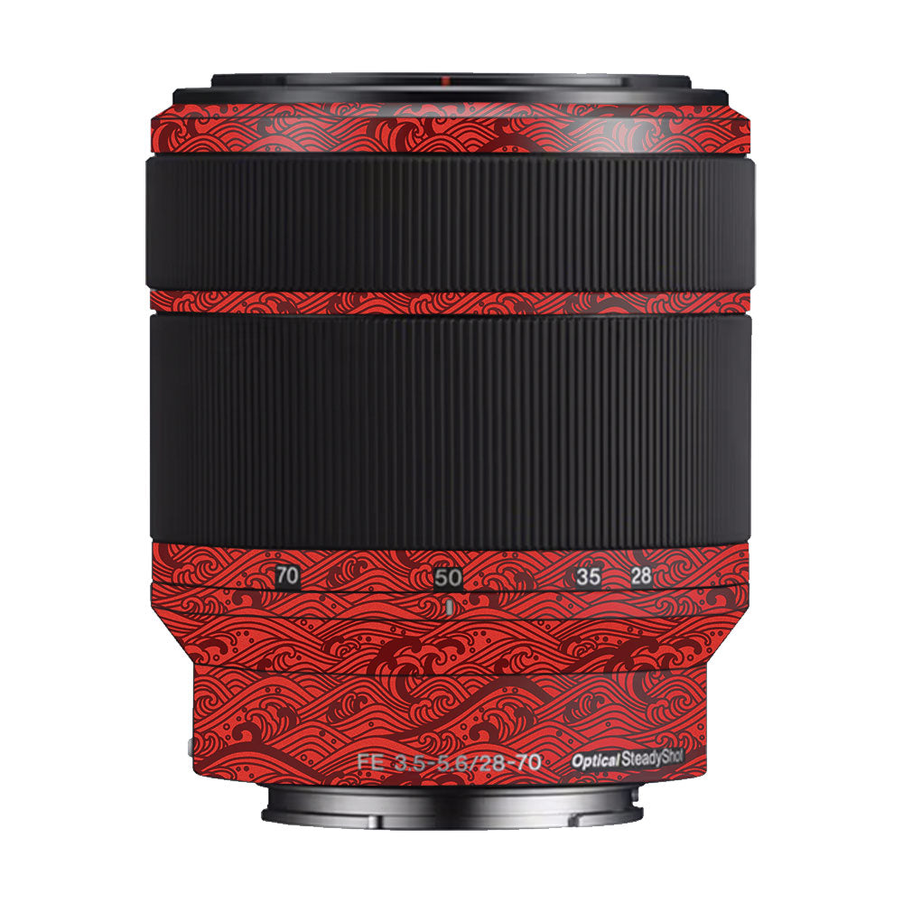 Textured Crimson Wave Sony FE 28-70mm f/3.5–5.6 OSS Camera Lens Skin
