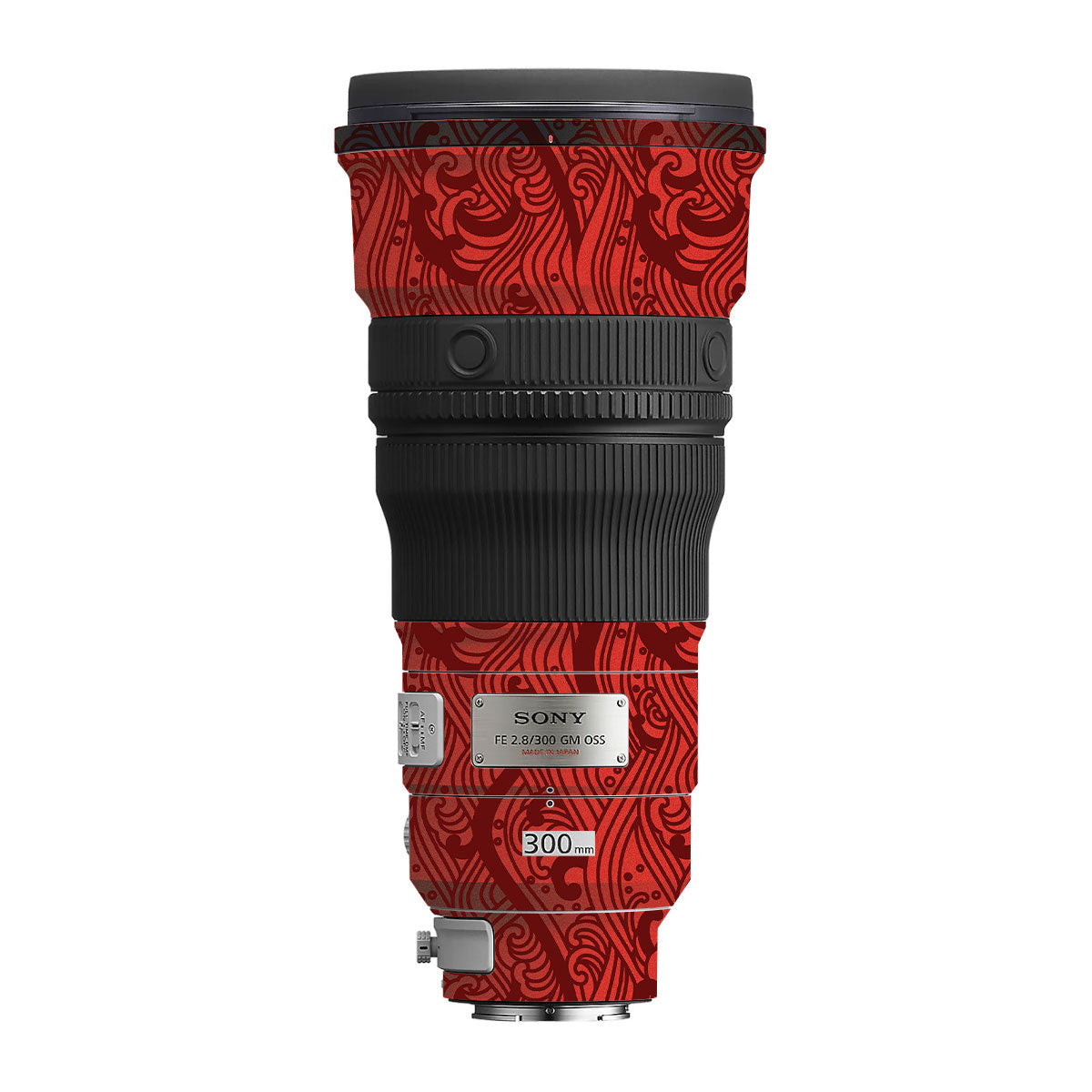 Textured Crimson Wave Sony FE 300mm F/2.8 GM OSS Camera Lens Skin