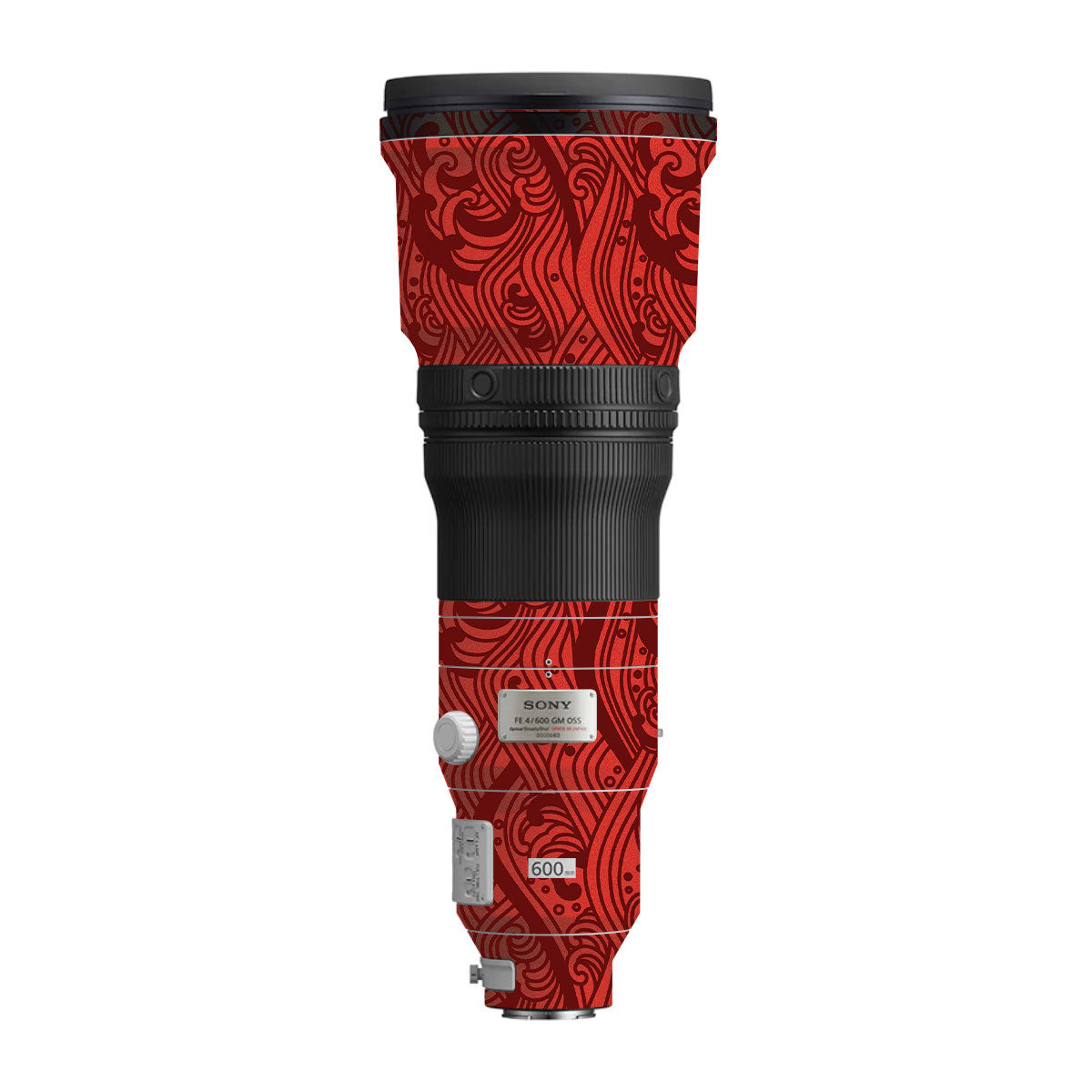 Textured Crimson Wave Sony FE 600mm F/4 GM OSS Camera Lens Skin