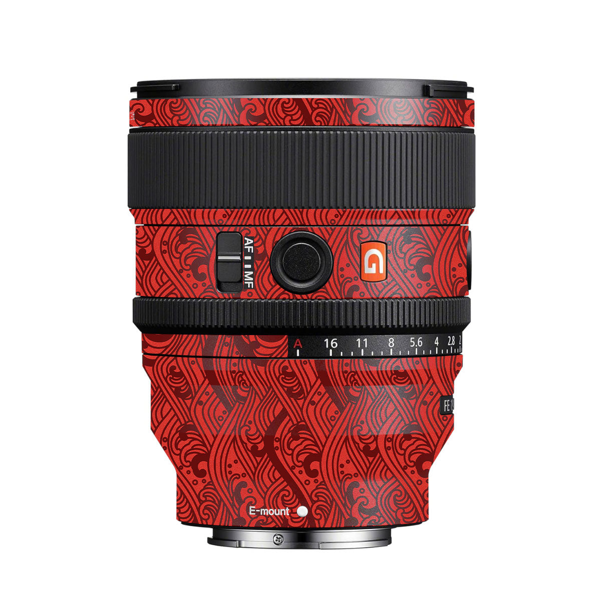 Textured Crimson Wave Sony FE 85mm F/1.4 GM II Camera Lens Skin