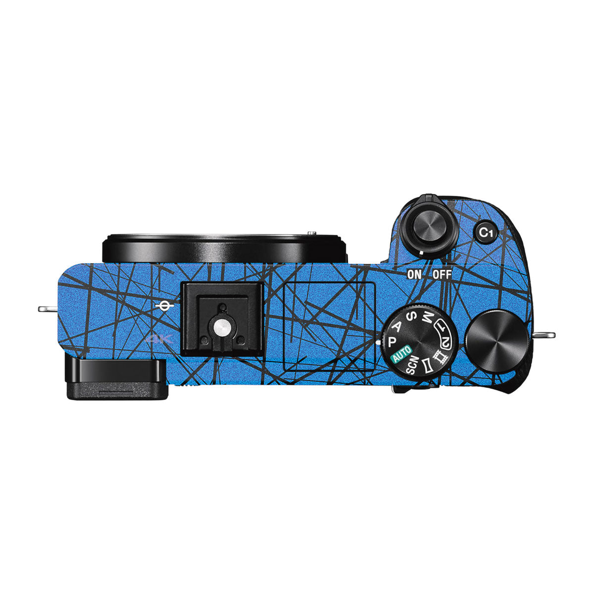 Textured Electric Blue Chaos Sony A6000 Camera Skins