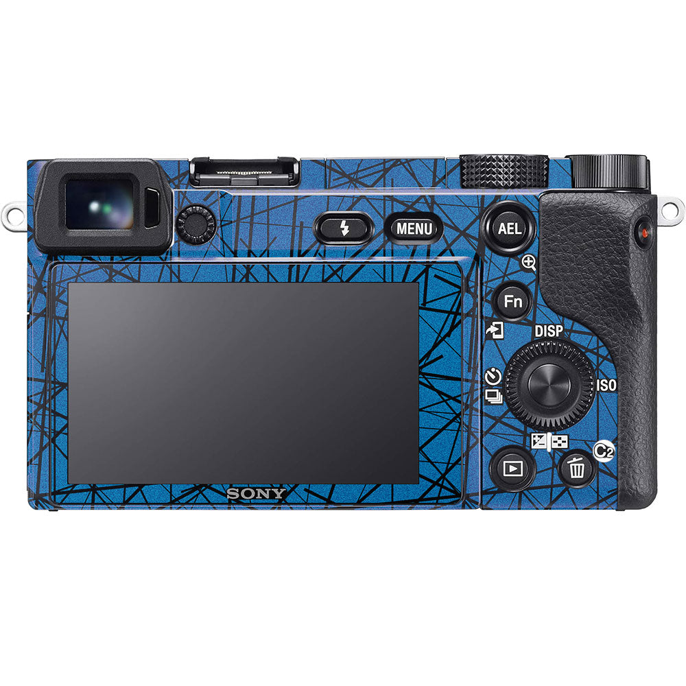 Textured Electric Blue Chaos Sony A6100 Camera Skin