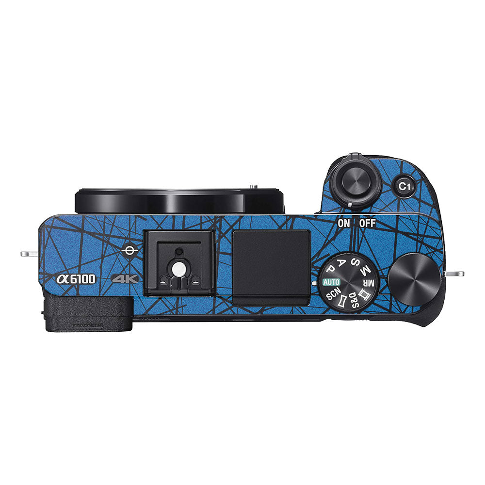 Textured Electric Blue Chaos Sony A6100 Camera Skin