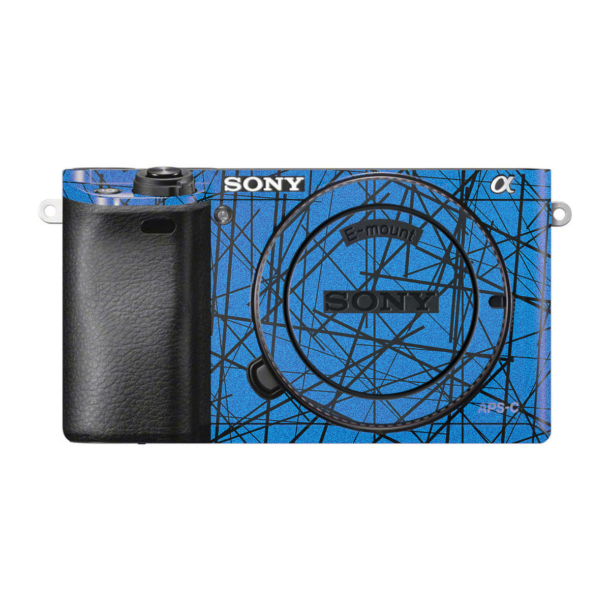 Textured Electric Blue Chaos Sony A6300 Camera Skins