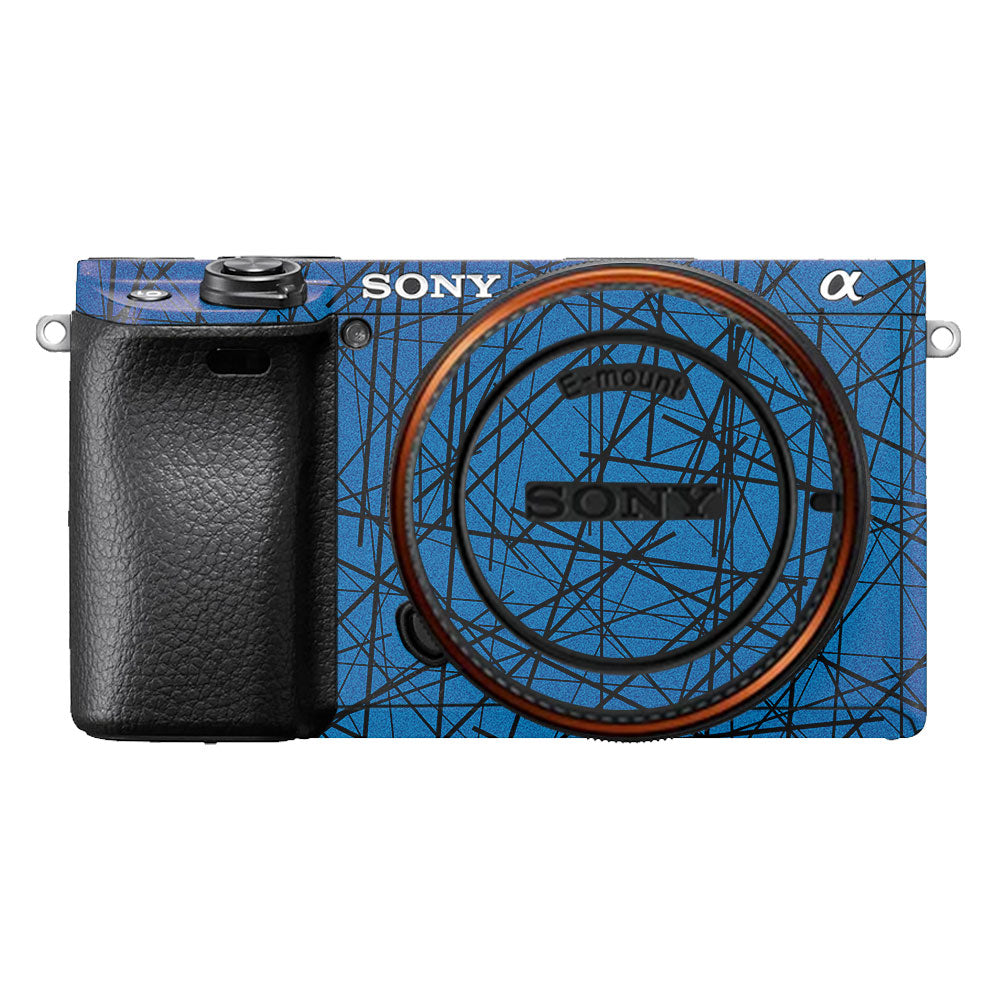 Textured Electric Blue Chaos Sony A6400 Camera Skin