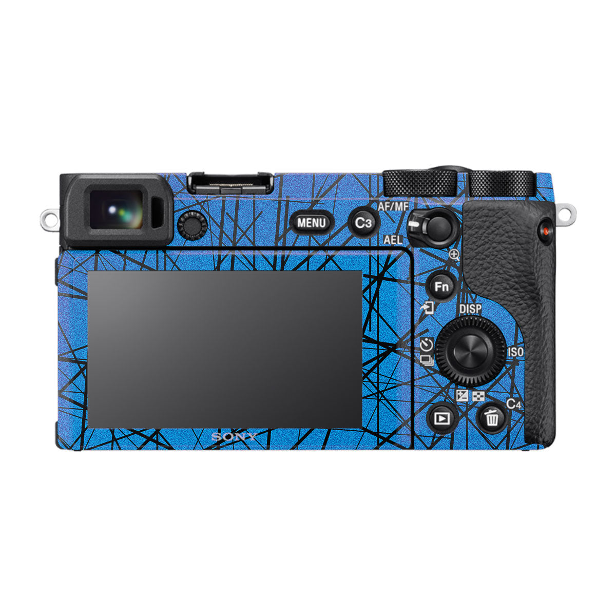 Textured Electric Blue Chaos Sony A6600 Camera Skins