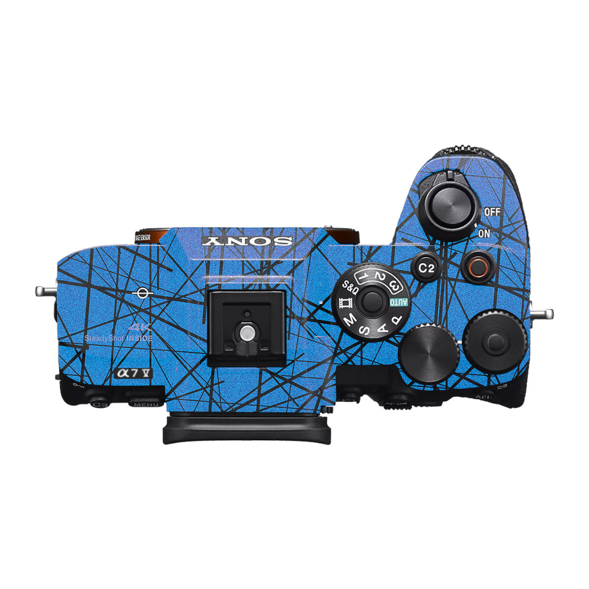 Textured Electric Blue Chaos Sony A7R II Camera Skin