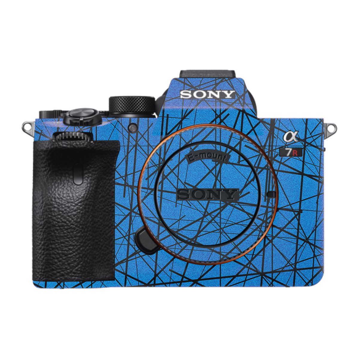 Textured Electric Blue Chaos Sony A7RV Camera Skin