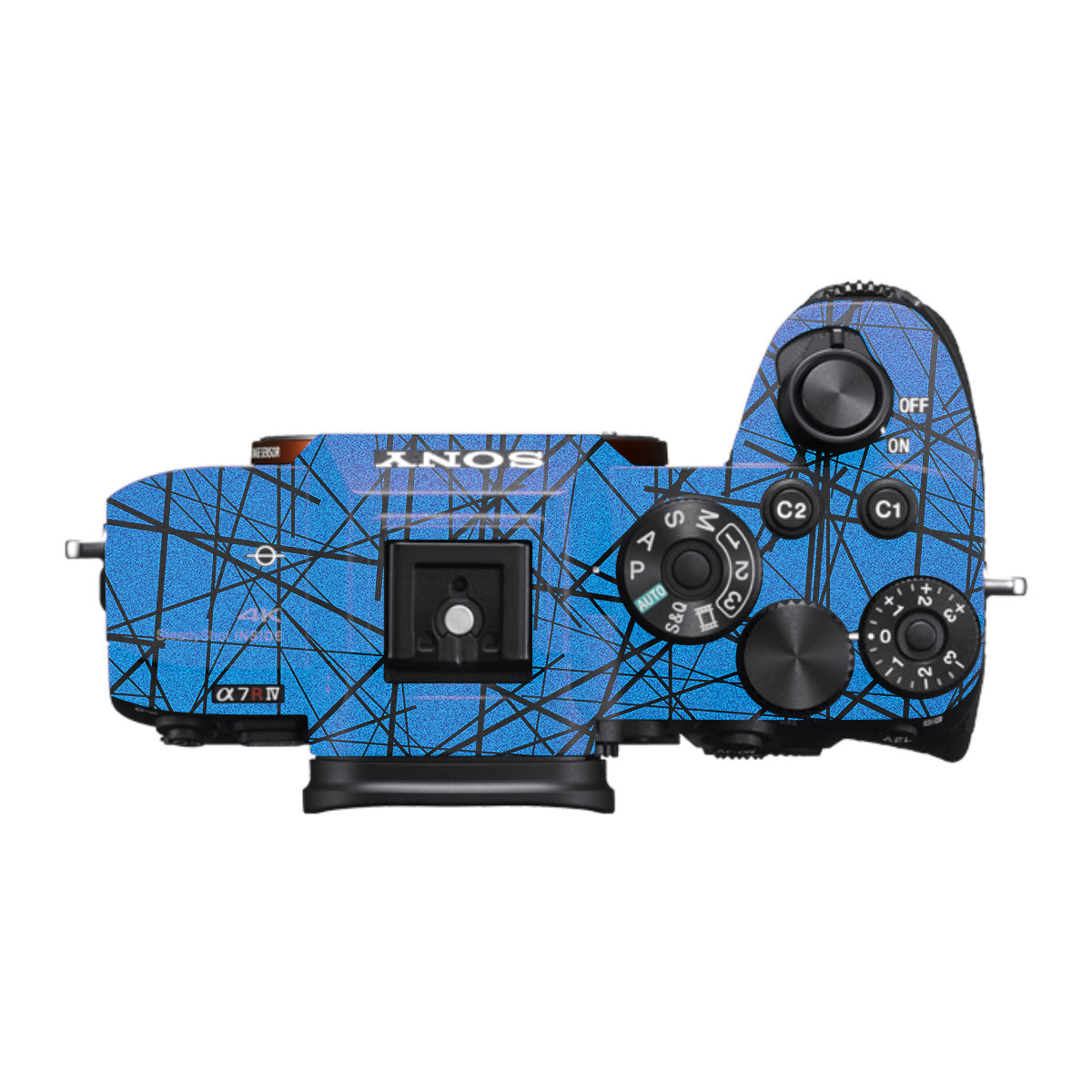 Textured Electric Blue Chaos Sony A7RV Camera Skin