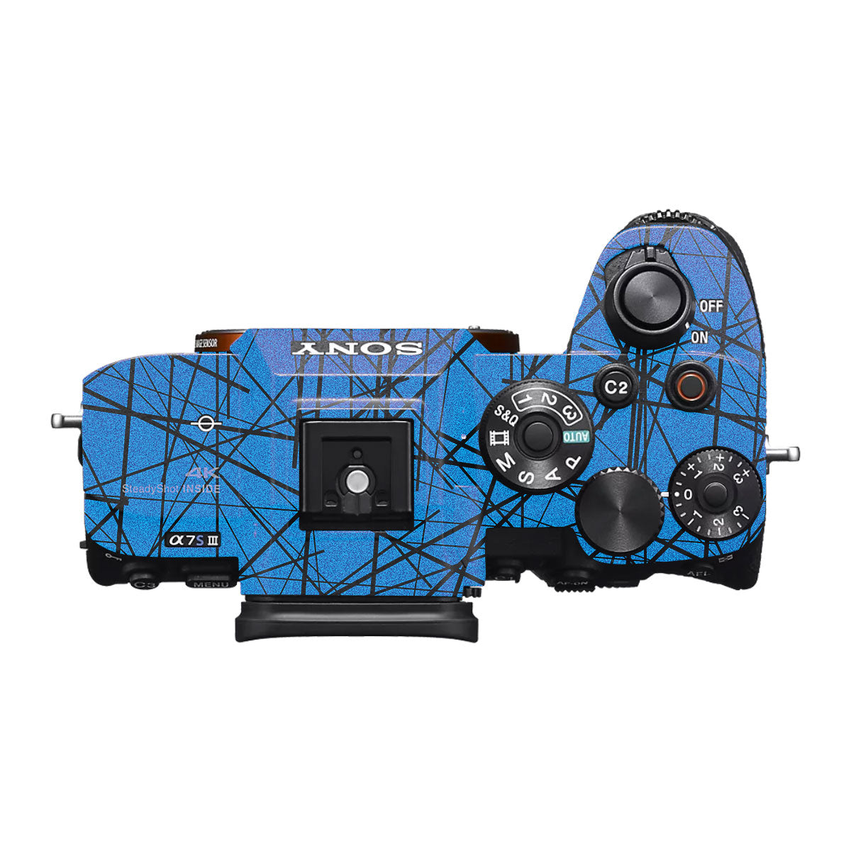 Textured Electric Blue Chaos Sony A7S II Camera Skins