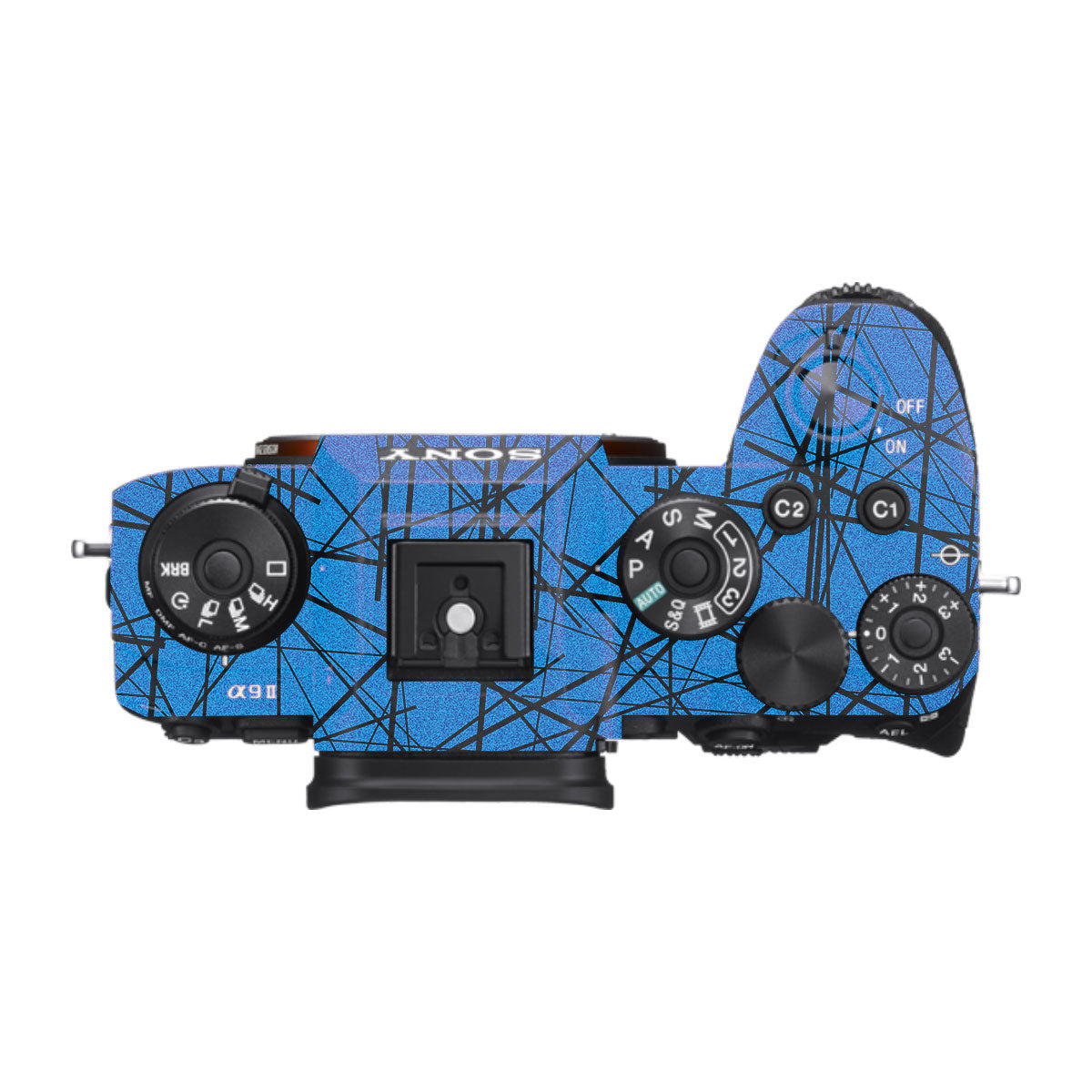 Textured Electric Blue Chaos Sony A9 Camera Skins