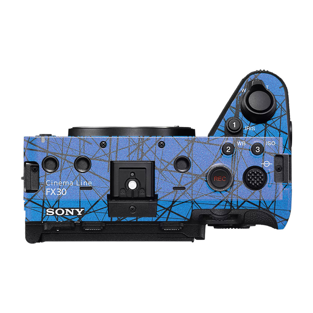 Textured Electric Blue Chaos Sony FX30 Camera Skin