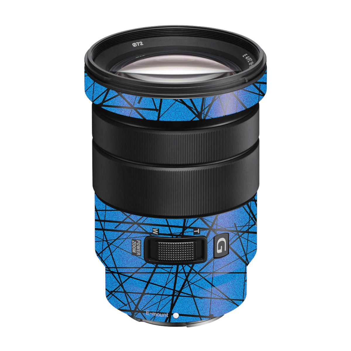 Textured Electric Blue Chaos Sony E 18-105mm F/4 Camera Lens Skin