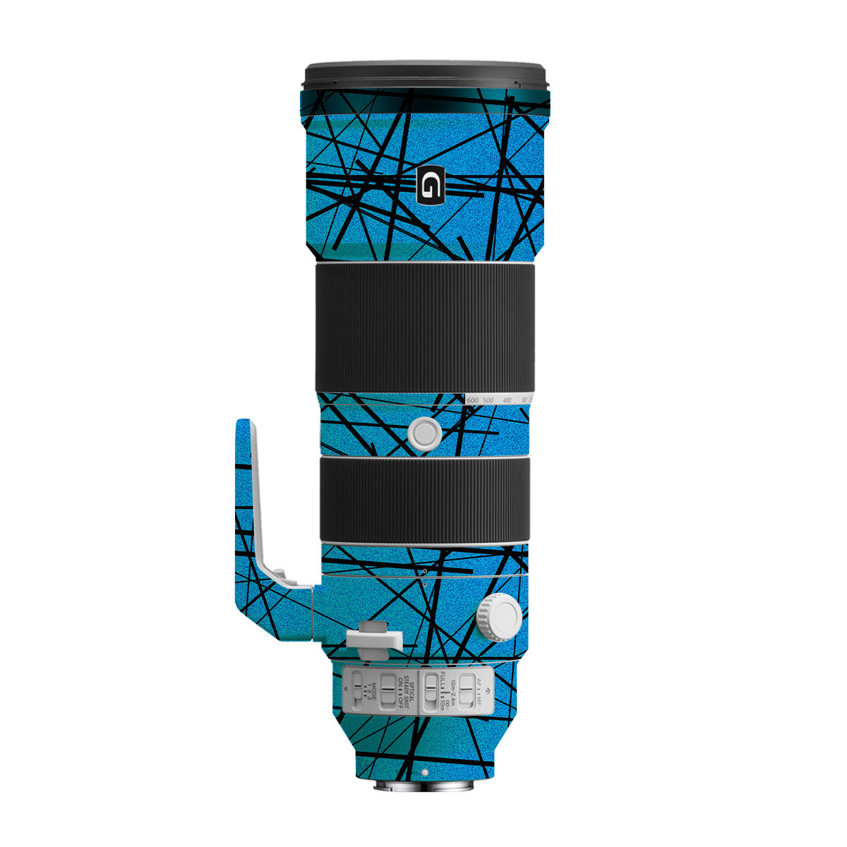 Textured Electric Blue Chaos Sony FE 200-600mm F/5.6-6.3 G OSS Camera Lens Skin