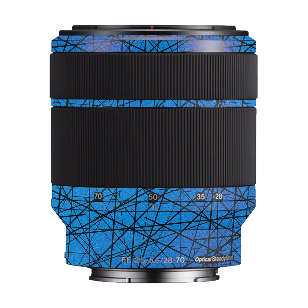 Textured Electric Blue Chaos Sony FE 28-70mm f/3.5–5.6 OSS Camera Lens Skin