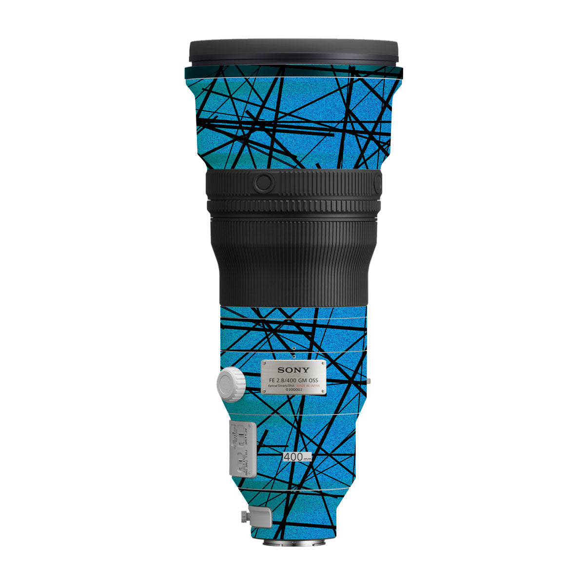 Textured Electric Blue Chaos Sony FE 400mm F/2.8 GM Camera Lens Skin