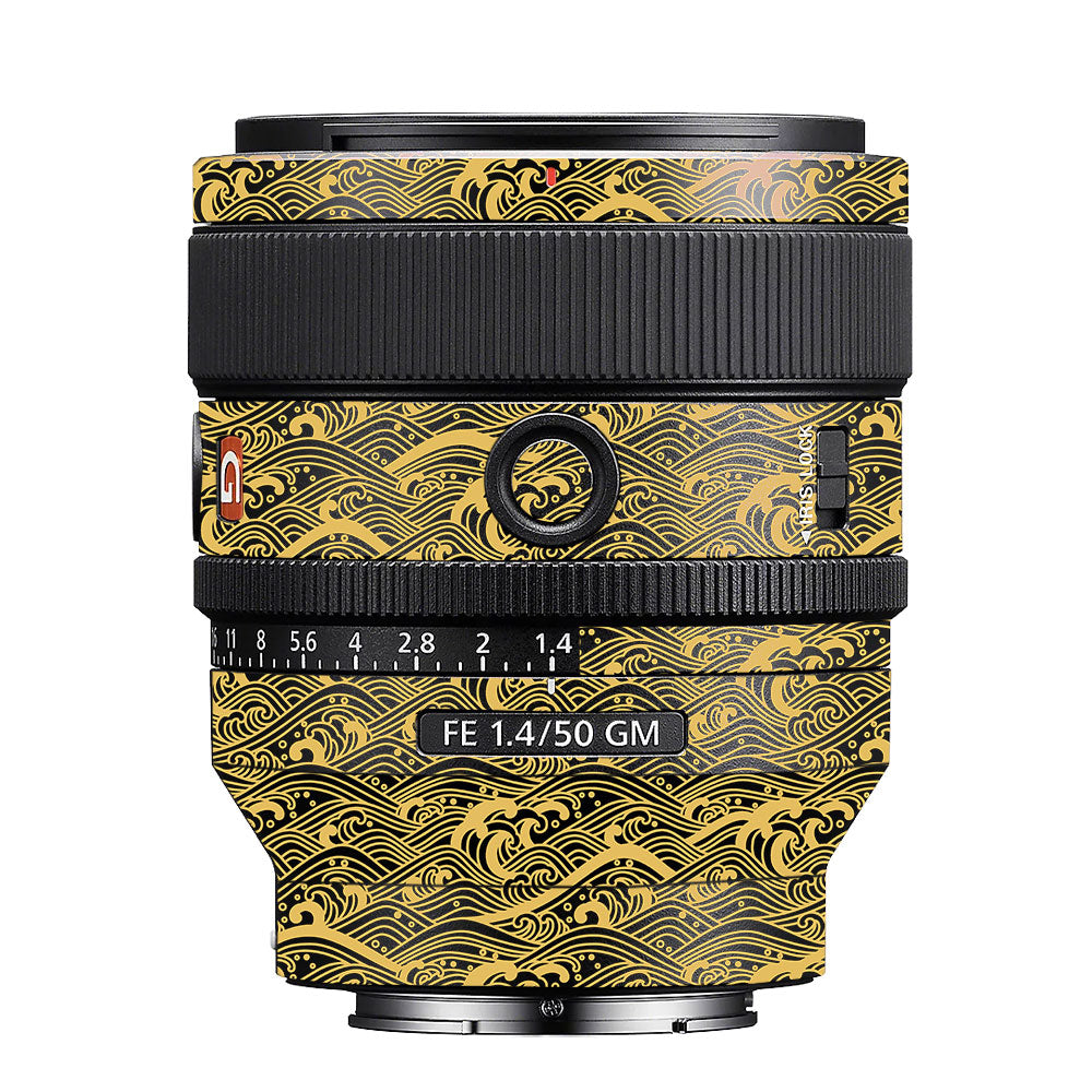 Textured Golden Tide Sony FE 50mm f/1.4 GM Camera Lens Skin