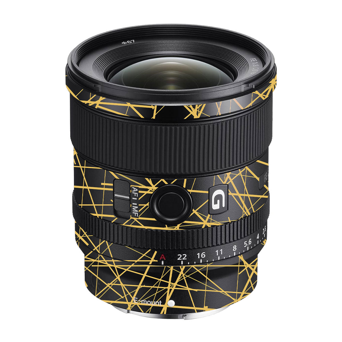 Textured Golden Web Sony FE 20mm F/1.8 G Camera Lens Skin