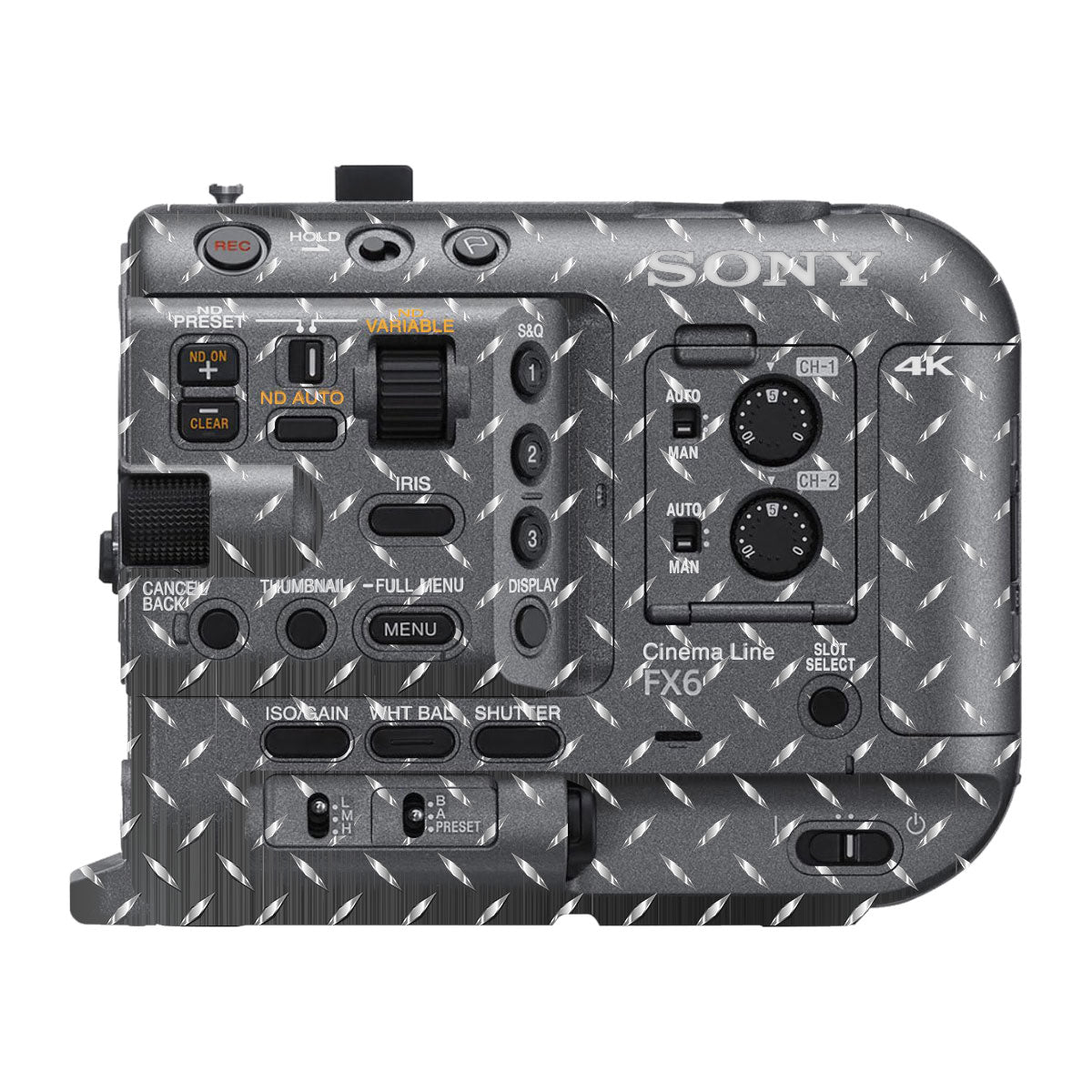 Textured Graphite Tread Sony FX6 Camera Skin