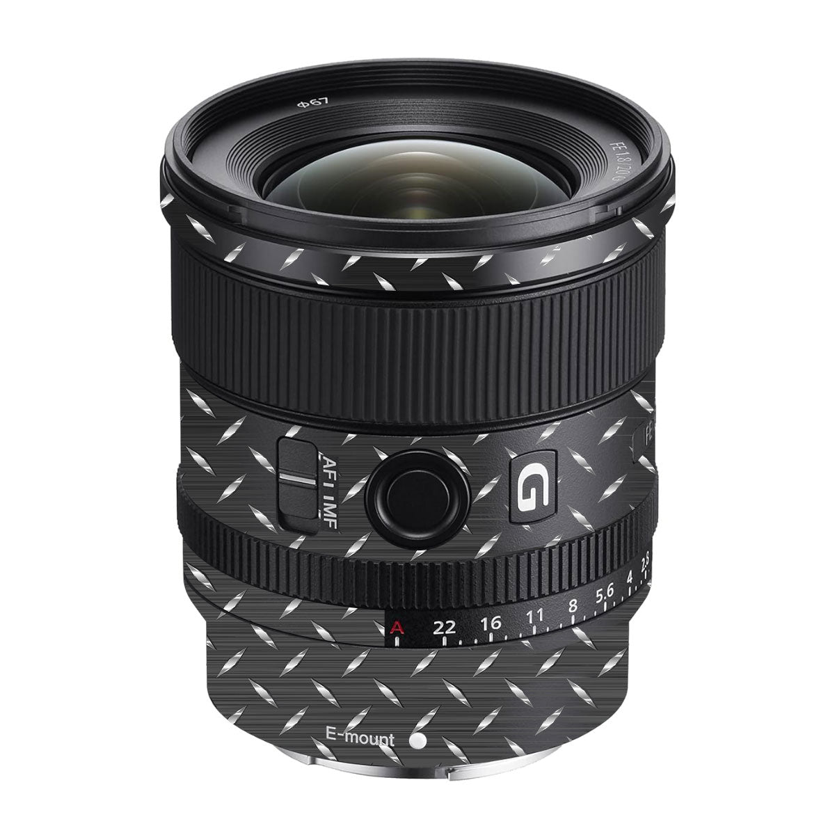 Textured Graphite Tread Sony FE 20mm F/1.8 G Camera Lens Skin