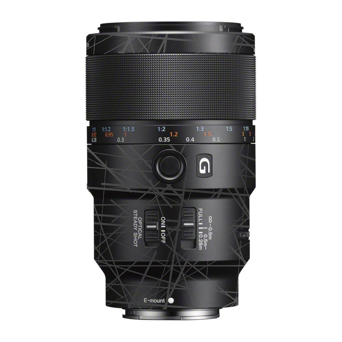 Textured Matte Graphite Sony FE 90mm F/2.8 Macro OSS Camera Lens Skin